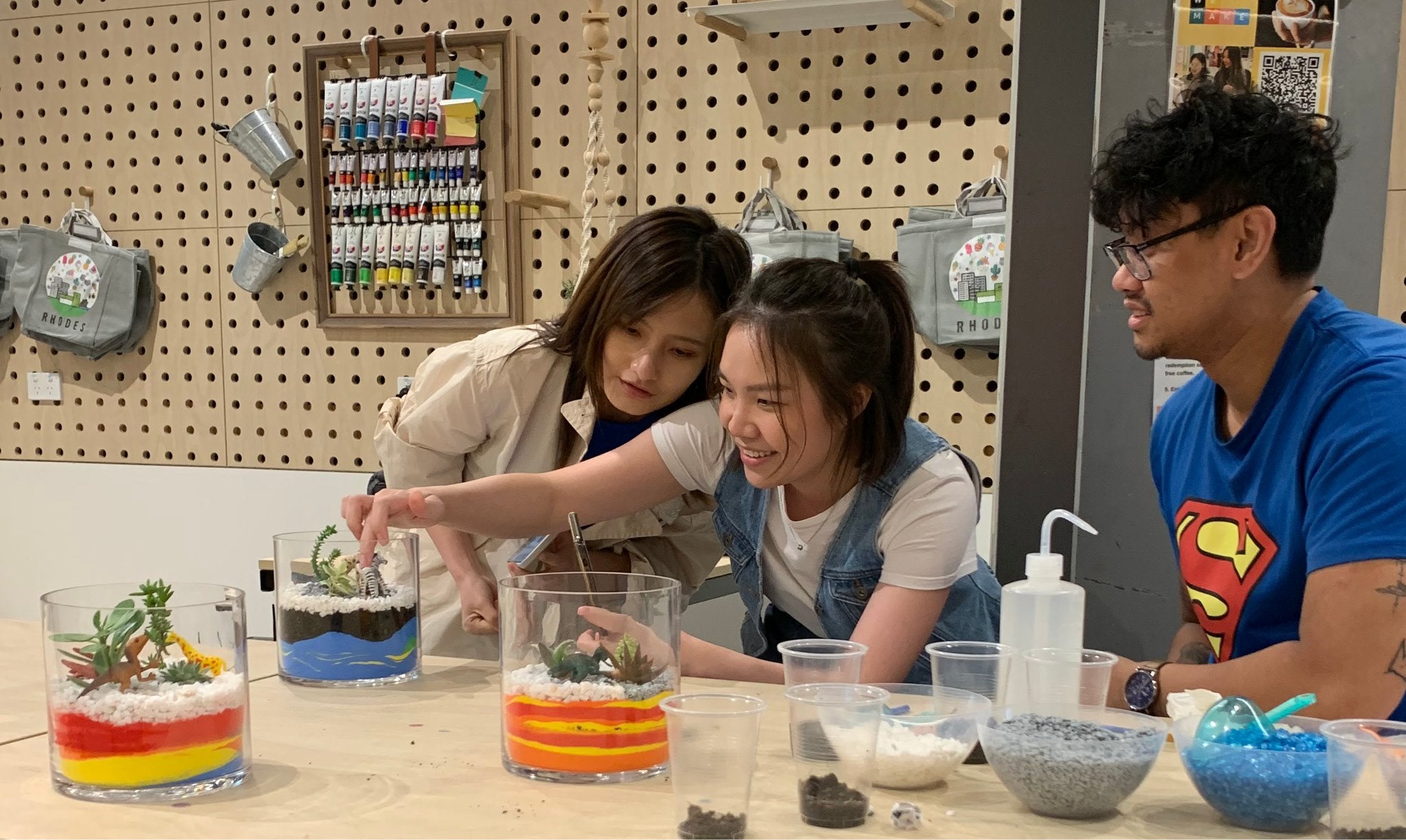 Succulents terrarium workshop for birthday party or hens night.